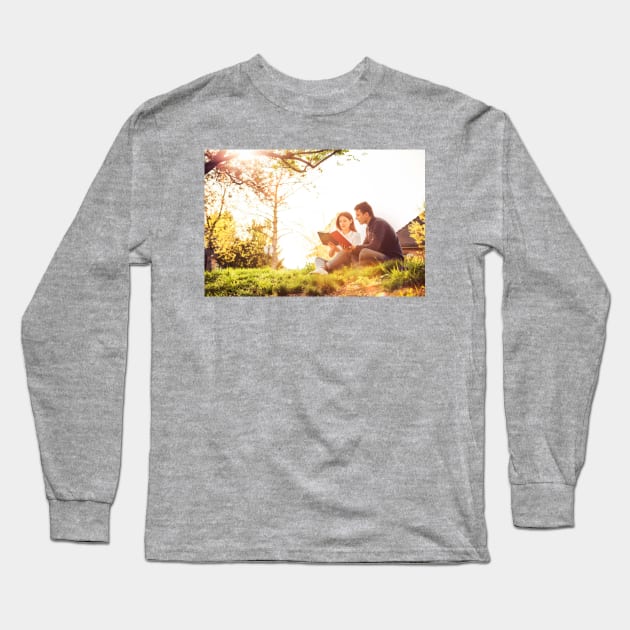 Students learning for exam Long Sleeve T-Shirt by 1STunningArt